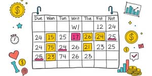Use calendários para marcar datas de vencimento importantes